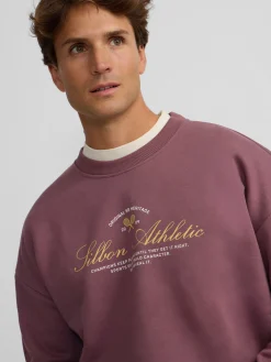Sudadera special fit lettering burdeos