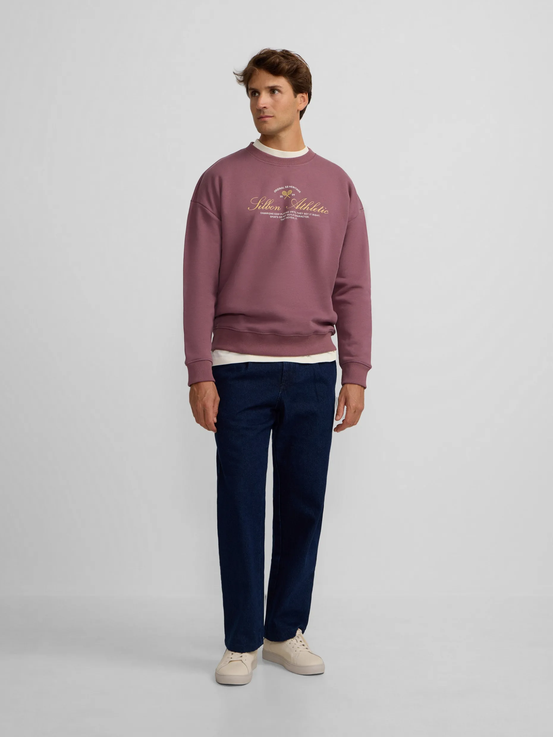 Sudadera special fit lettering burdeos