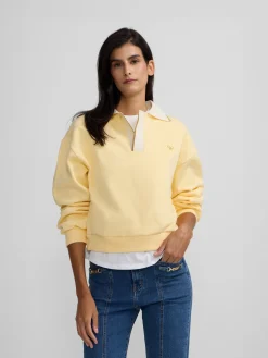 Sudadera woman cuello polo amarilla