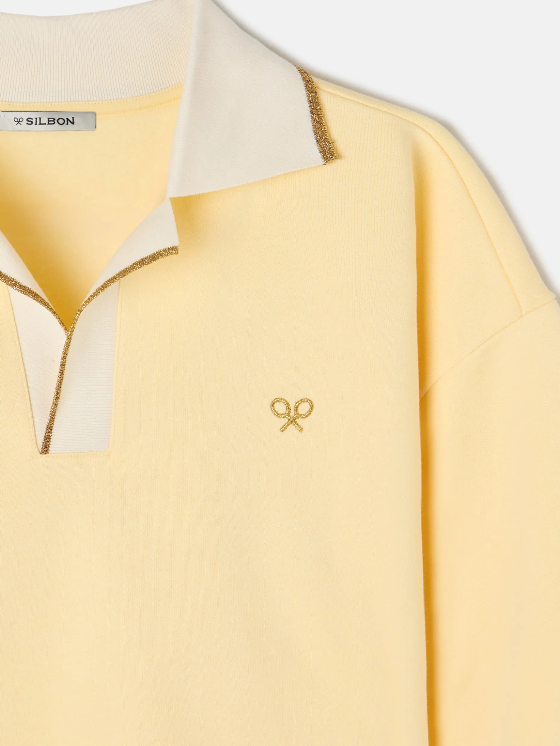 Sudadera woman cuello polo amarilla