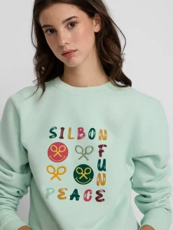 Sudadera woman fun and peace verde