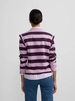 Sudadera woman hombreras rayas moradas