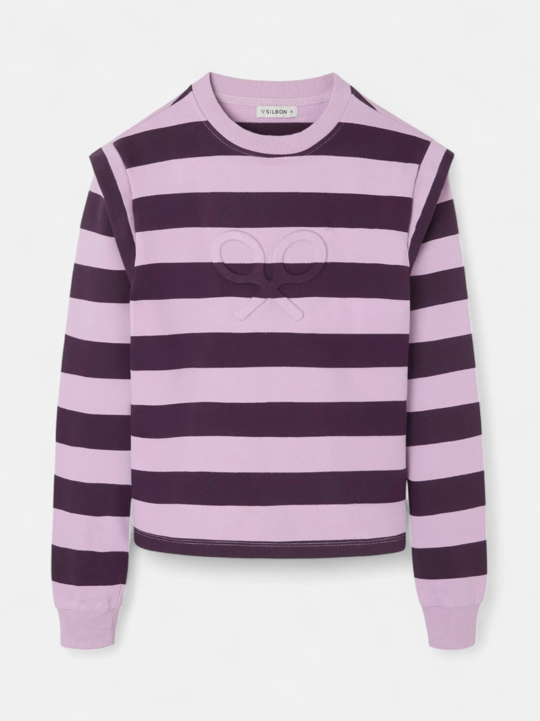 Sudadera woman hombreras rayas moradas