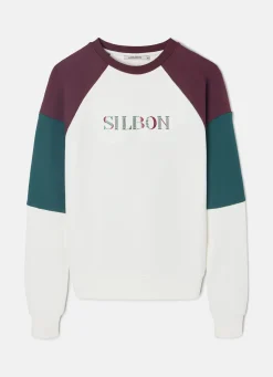Sudadera woman letras colores burdeos