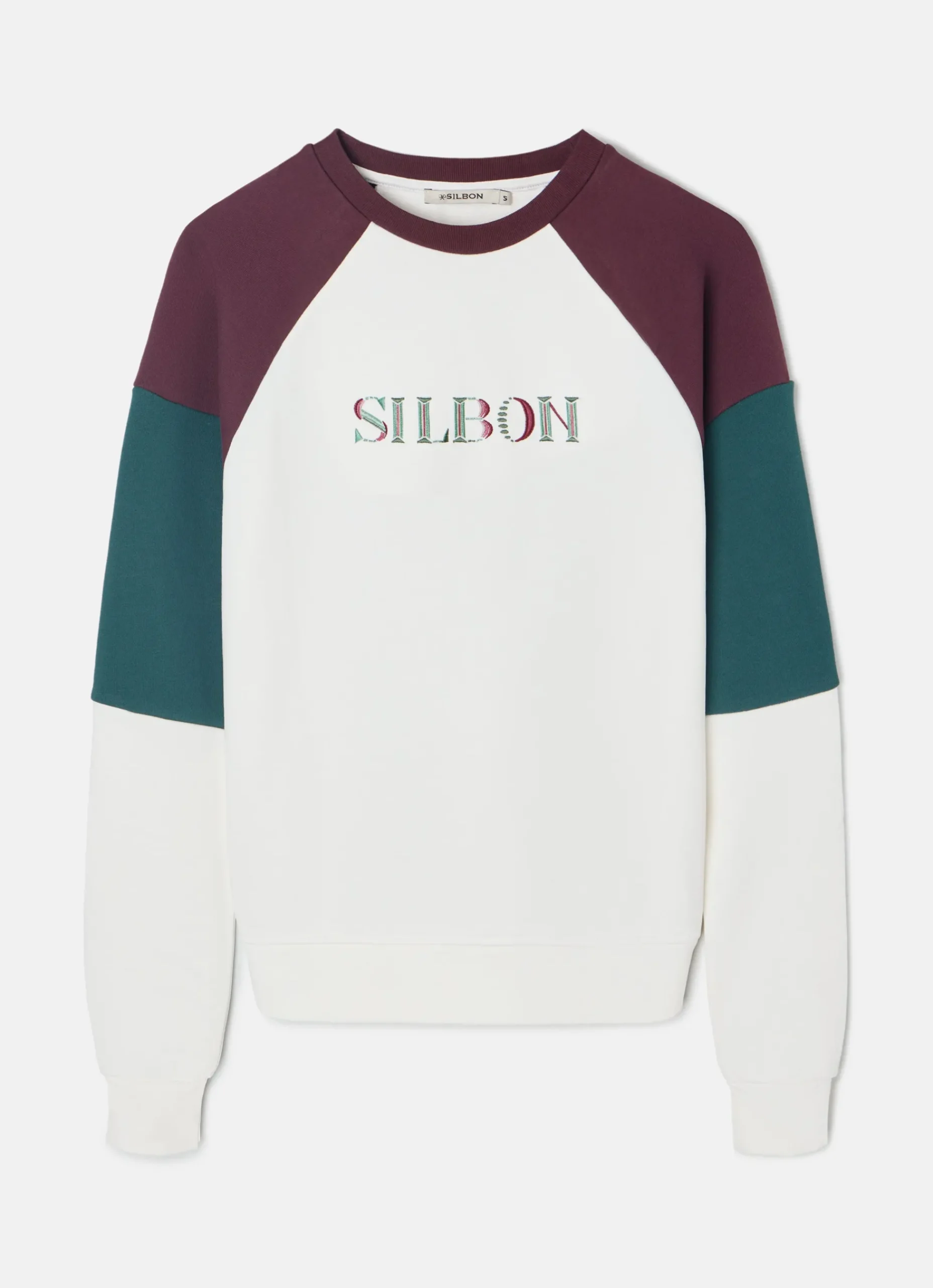 Sudadera woman letras colores burdeos