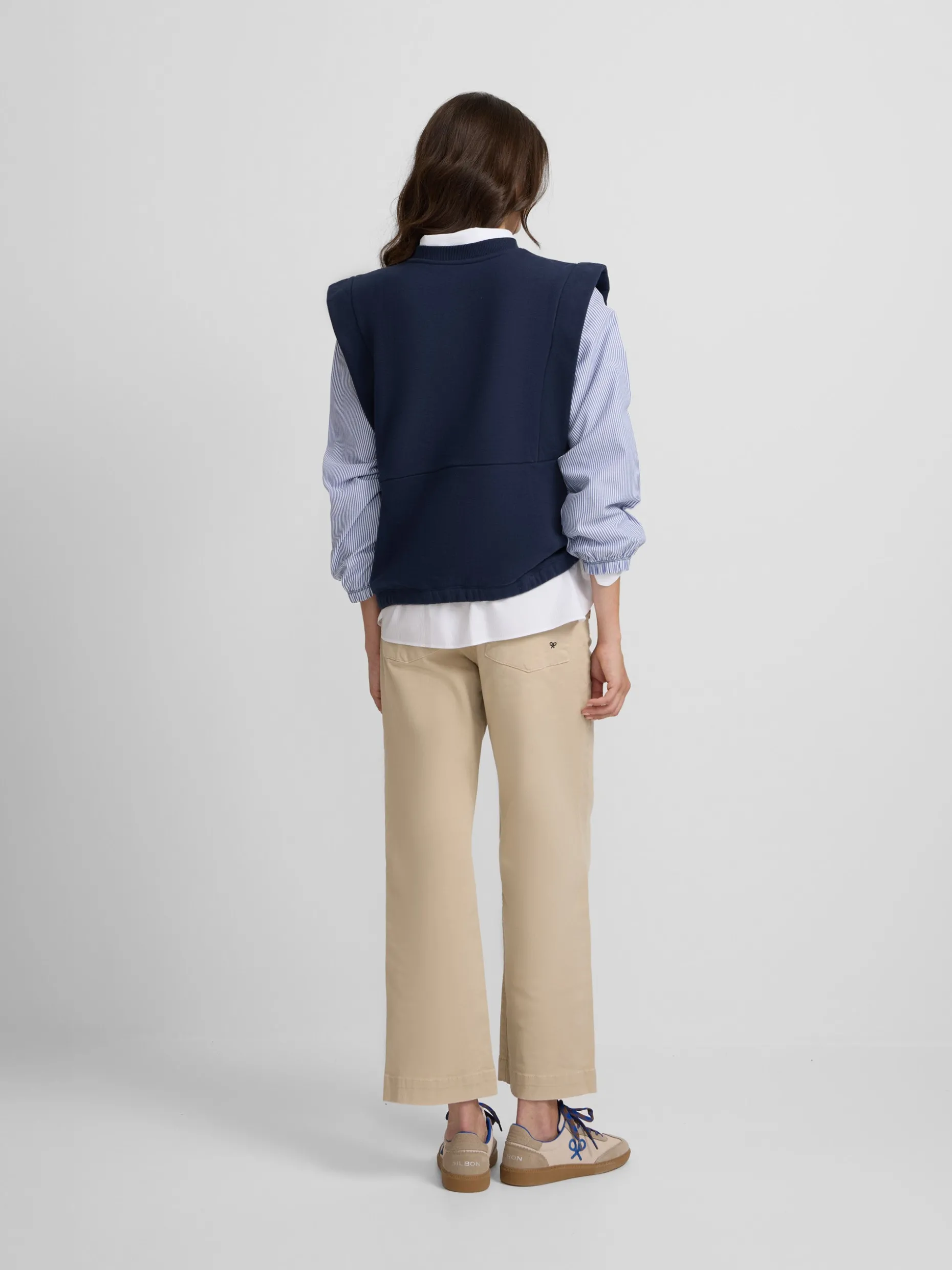 Sudadera woman mangas tejidas azul marino