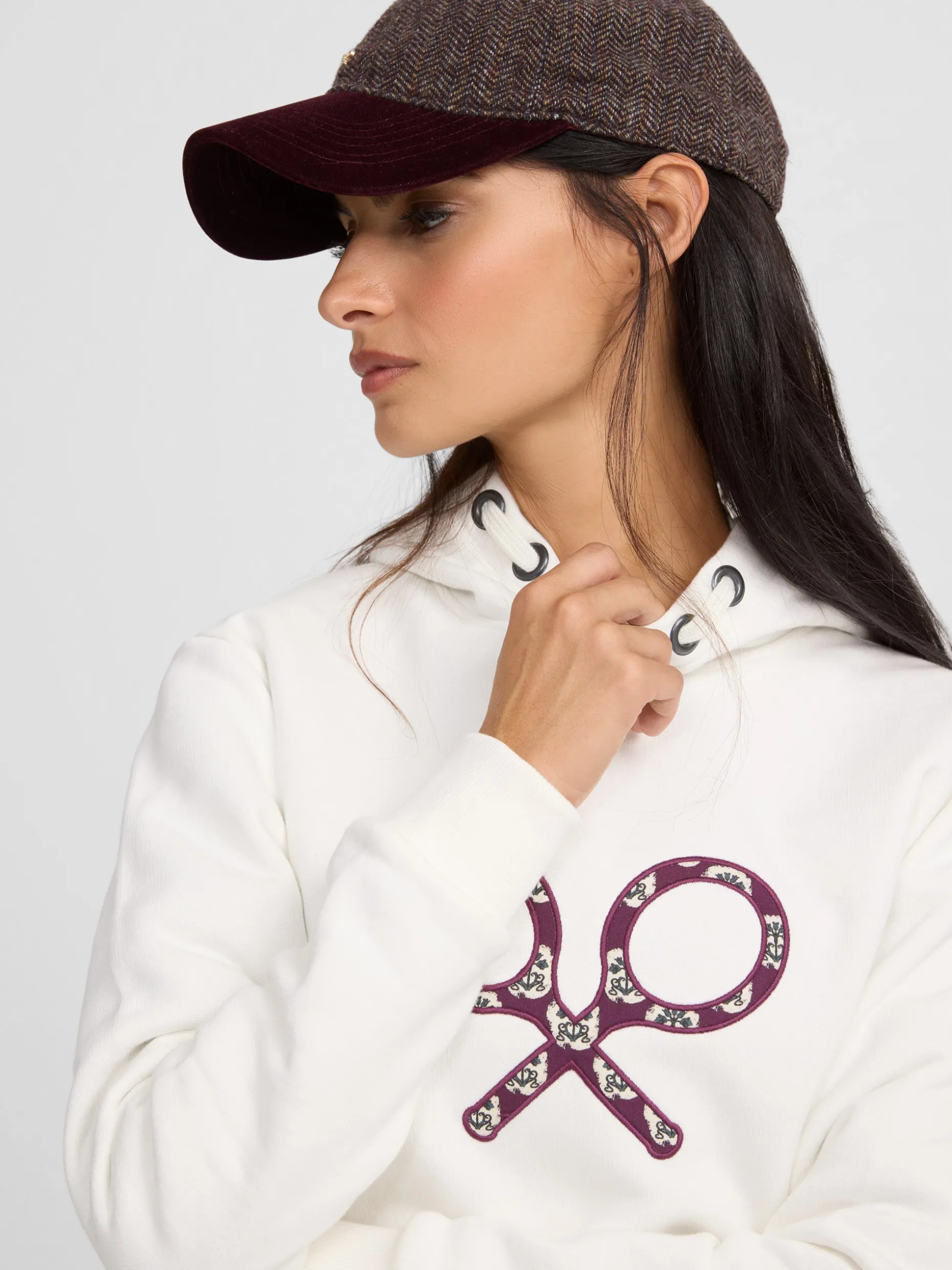 Sudadera woman raqueta estampado cruda