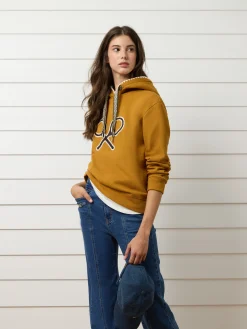 Sudadera woman raqueta pespuntes camel