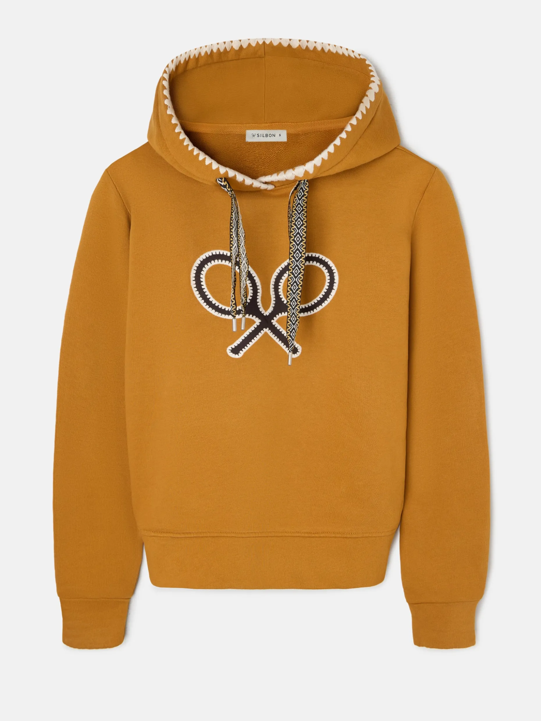 Sudadera woman raqueta pespuntes camel