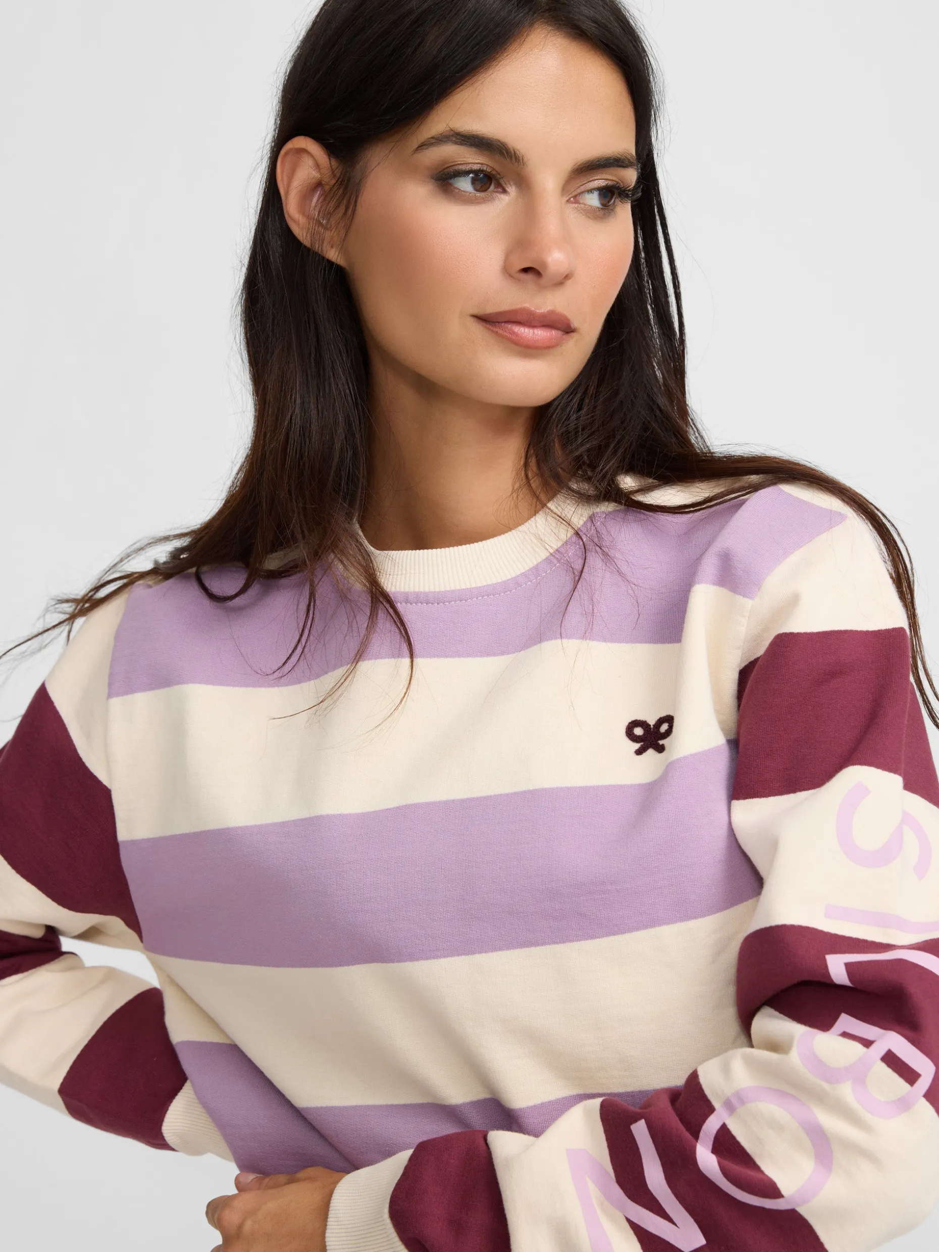 Sudadera woman rayas silbon moradas