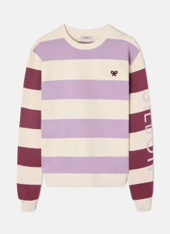 Sudadera woman rayas silbon moradas