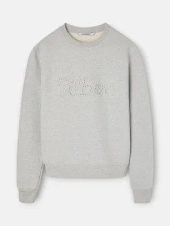 Sudadera woman silbon tachas gris