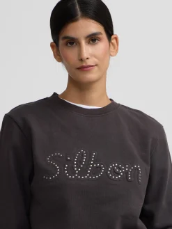 Sudadera woman silbon tachas negra