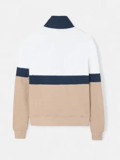 Sudadera woman tricolor azul marino y beige