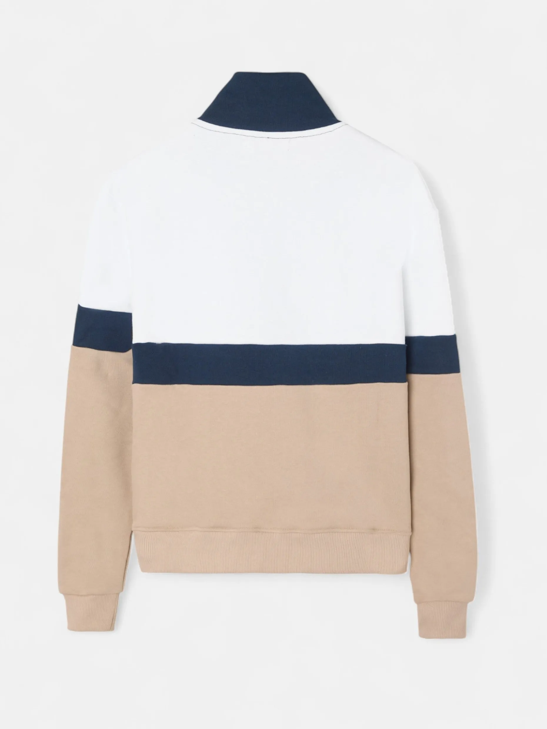 Sudadera woman tricolor azul marino y beige