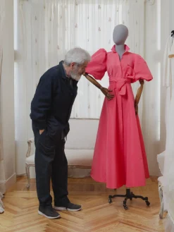 Vestido CaprileXSilbon camisero tafeta rojo