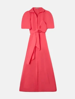 Vestido CaprileXSilbon camisero tafeta rojo