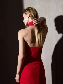 Vestido CaprileXSilbon halter rojo