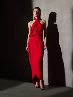 Vestido CaprileXSilbon halter rojo