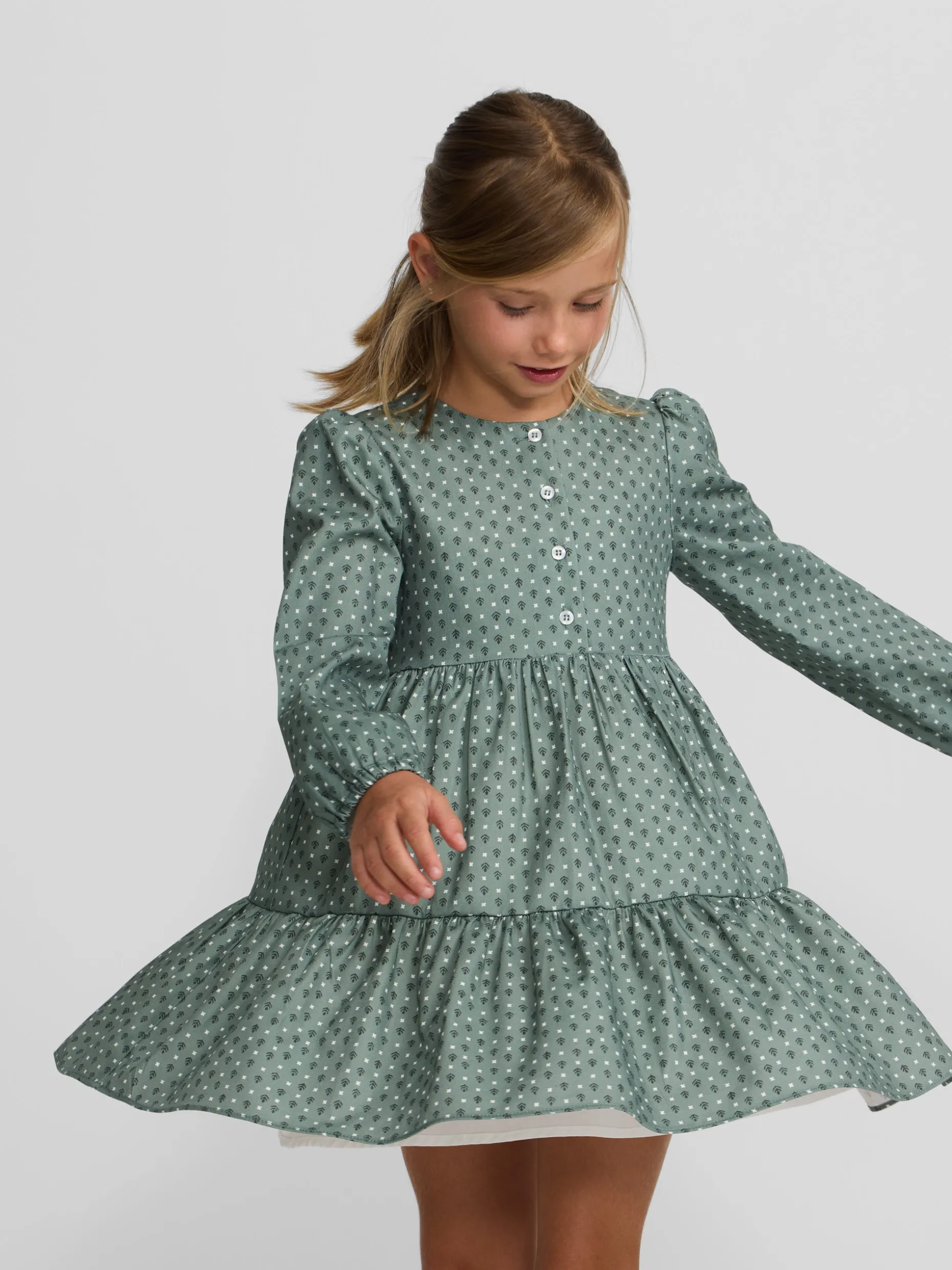 Vestido girl estampado verde