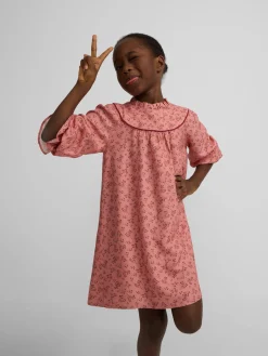 Vestido girl puño estampado flores rosa