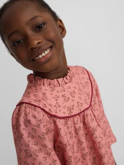 Vestido girl puño estampado flores rosa