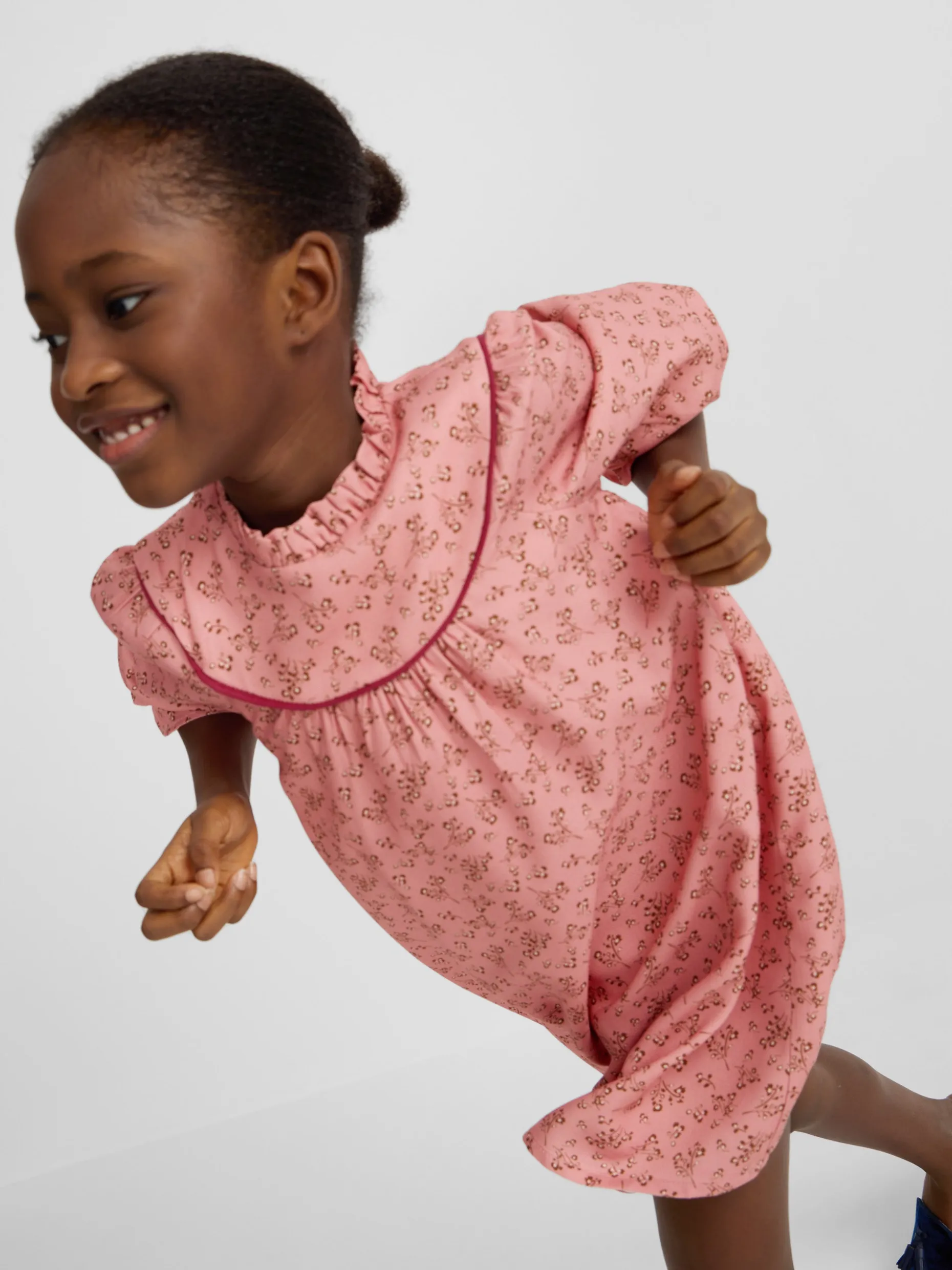 Vestido girl puño estampado flores rosa