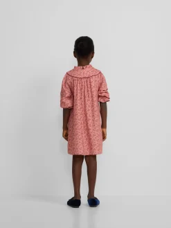 Vestido girl puño estampado flores rosa