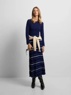 Vestido punto espigas azul