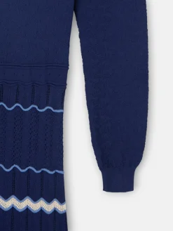 Vestido punto espigas azul