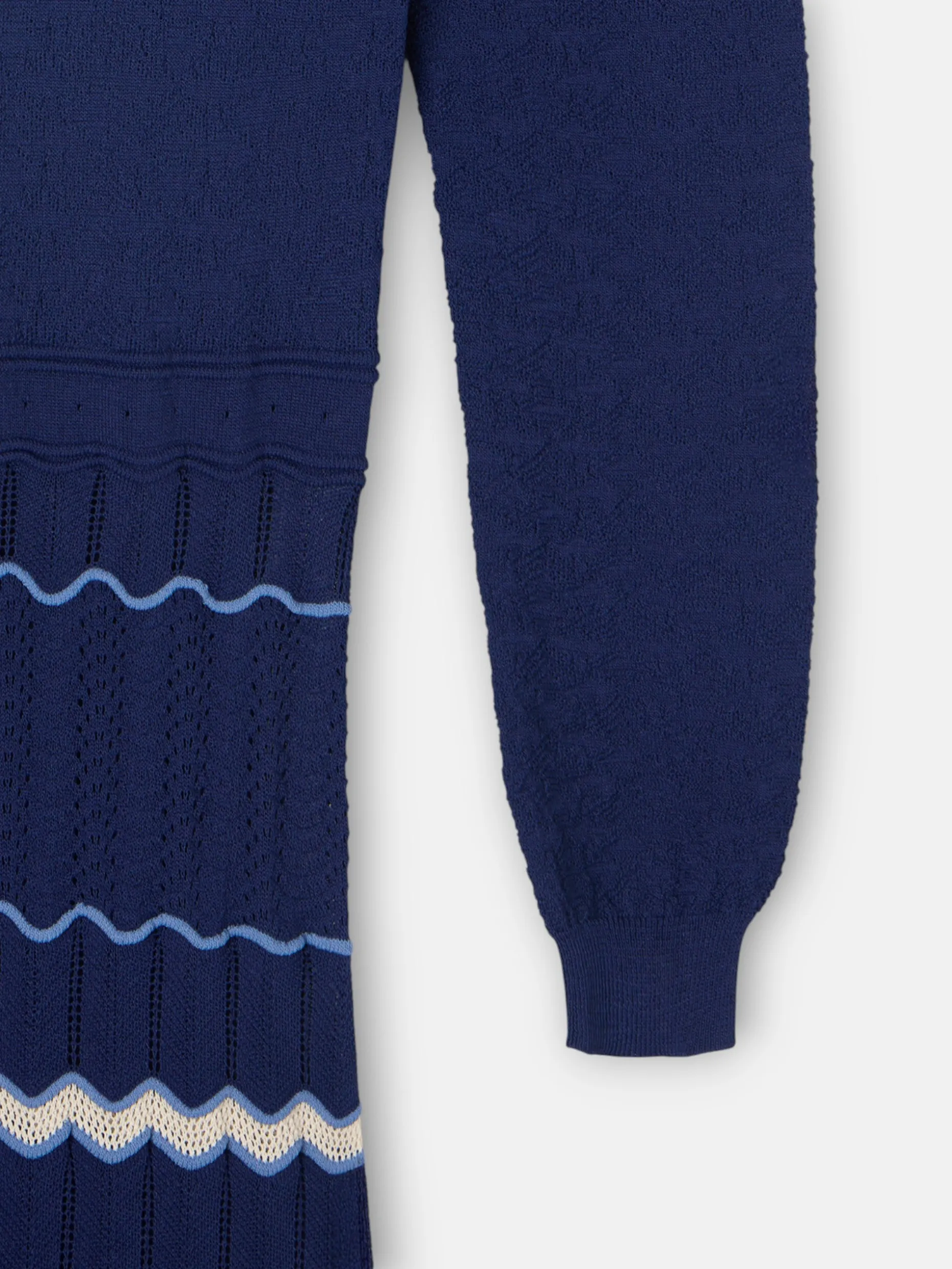 Vestido punto espigas azul