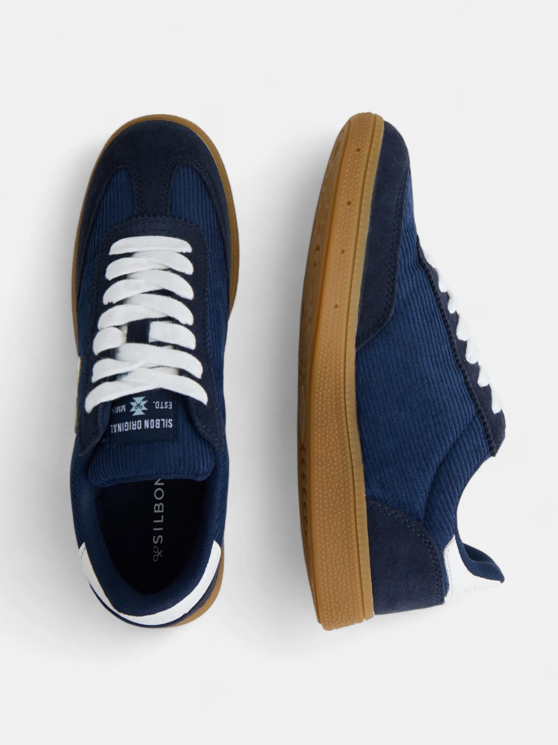 Zapatilla casual pana azul