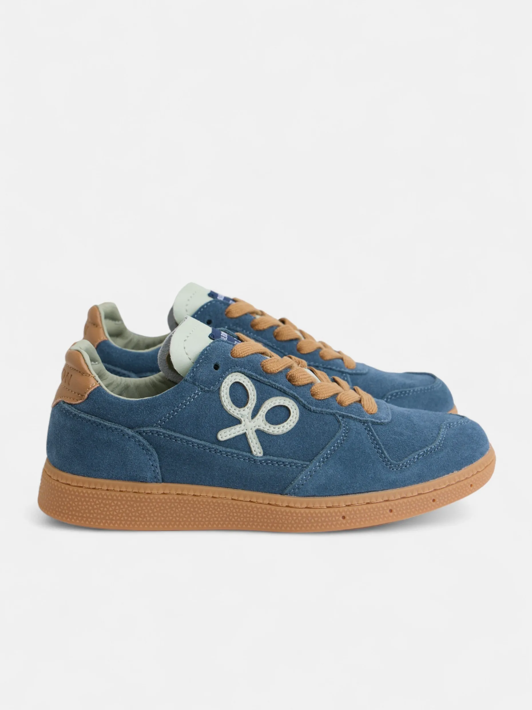 Zapatilla casual piel azul