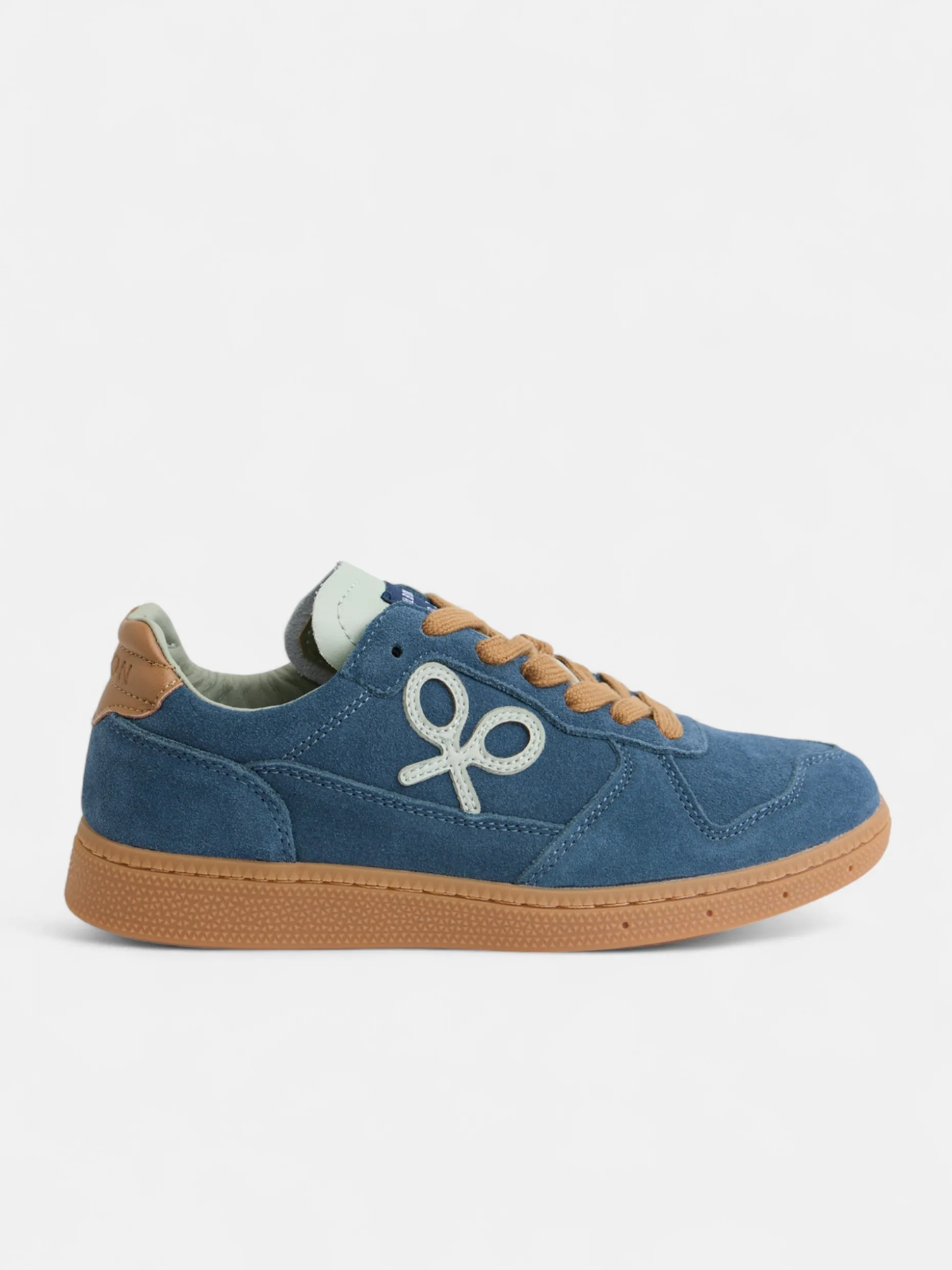 Zapatilla casual piel azul