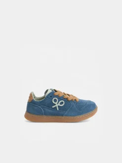 Zapatilla kids casual piel azul