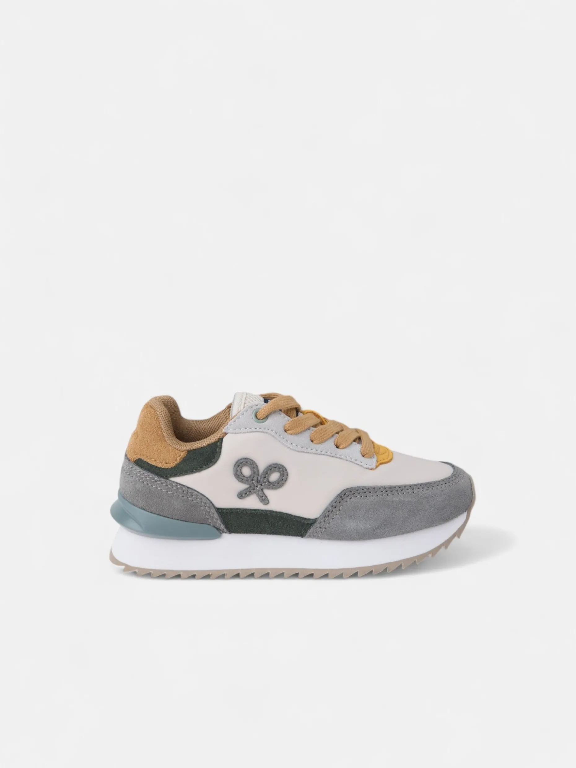 Zapatilla kids running multicolor gris