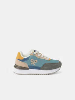 Zapatilla kids running multicolor verde