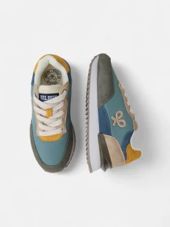 Zapatilla kids running multicolor verde