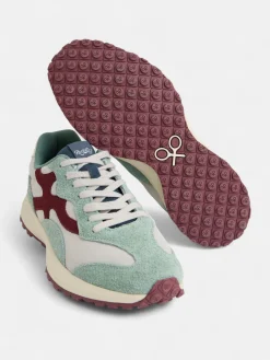 Zapatilla RACKETS09 verde burdeos