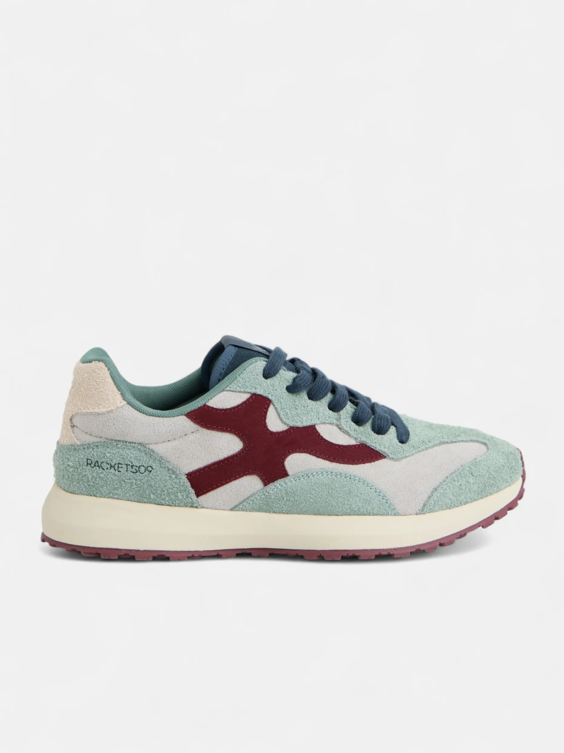 Zapatilla RACKETS09 verde burdeos
