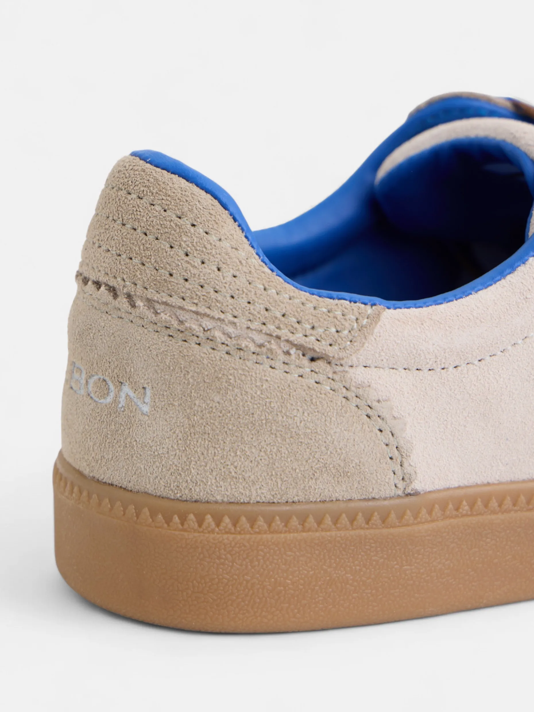 Zapatilla raqueta beige y azul