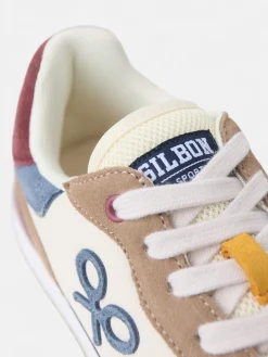 Zapatilla running multicolor beige