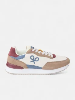 Zapatilla running multicolor beige