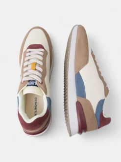 Zapatilla running multicolor beige