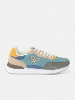 Zapatilla running multicolor verde