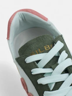 Zapatilla running rosa y verde