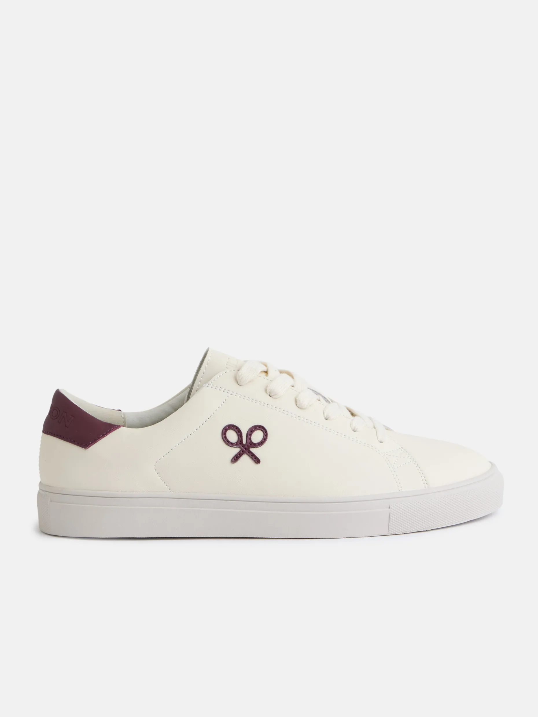Zapatilla silbon clasica blanca burdeos
