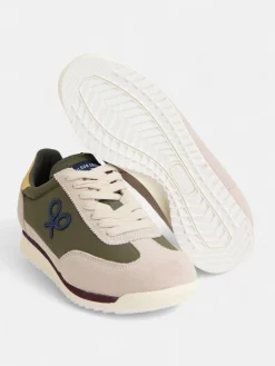 Zapatilla vintage verde beige