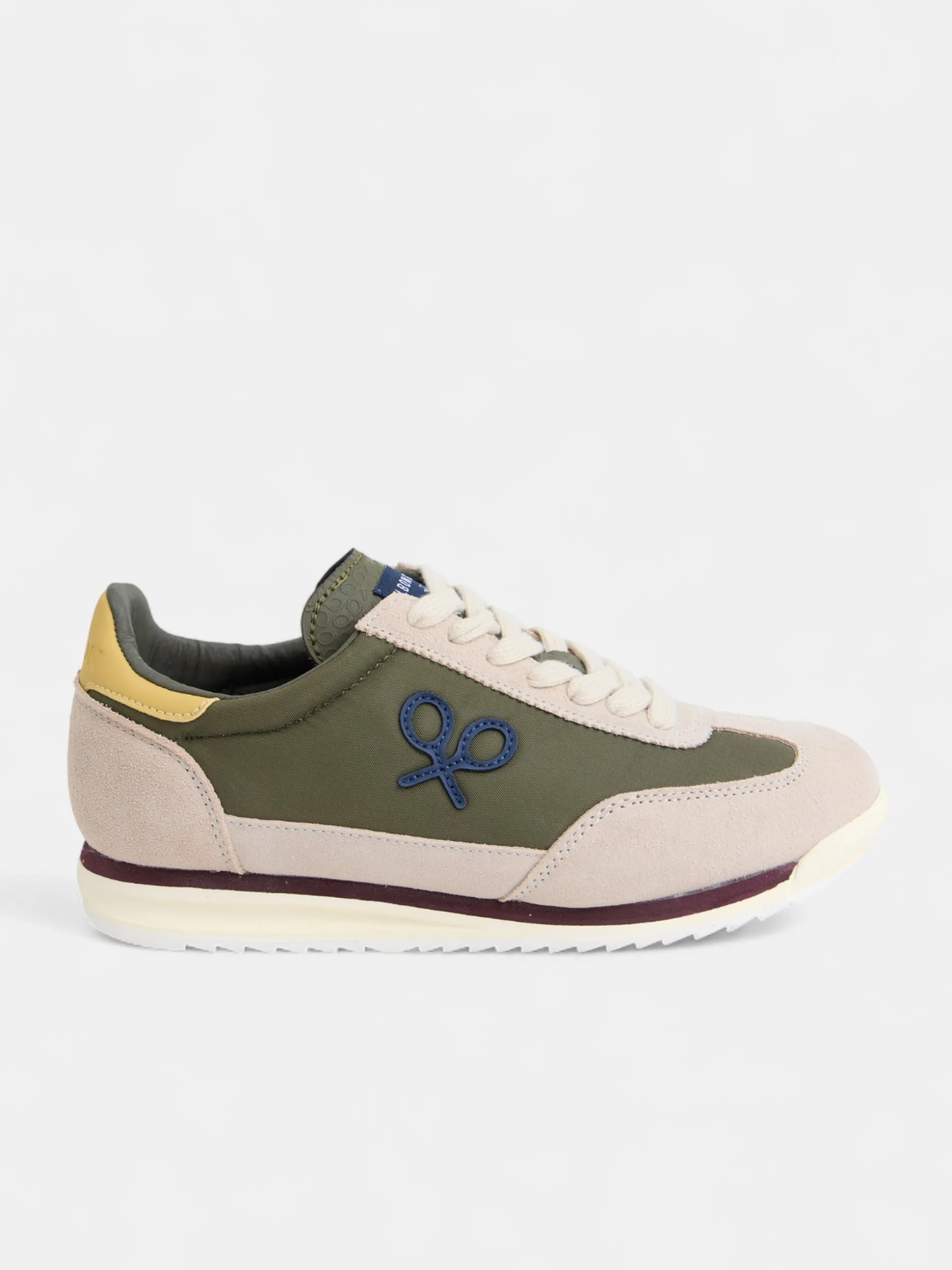 Zapatilla vintage verde beige