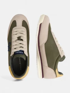 Zapatilla vintage verde beige